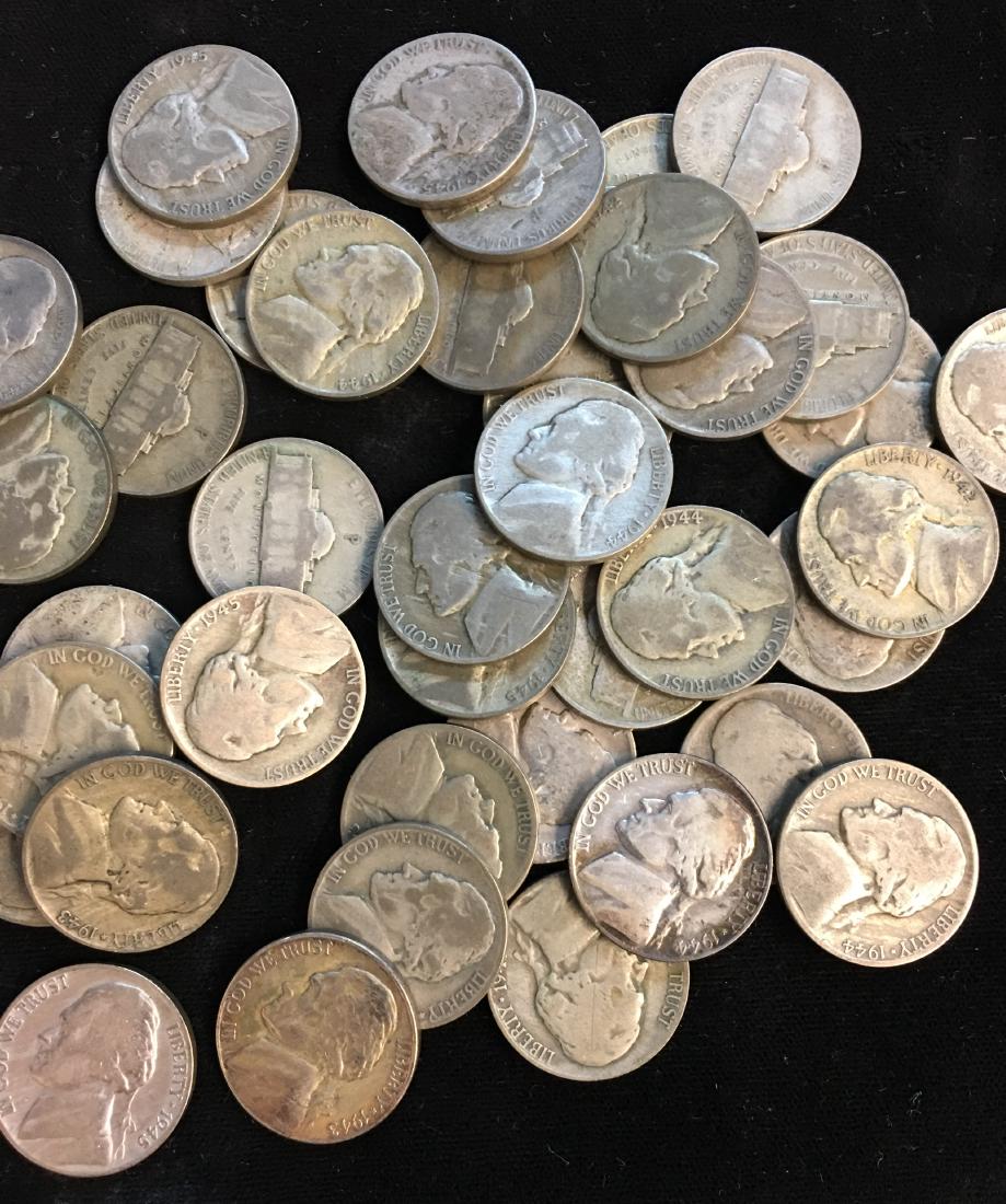 Mixed 40 War Time Silver Jefferson Nickels 1942-1945: Mixed 40 War Time Silver Jefferson Nickels 1942-1945