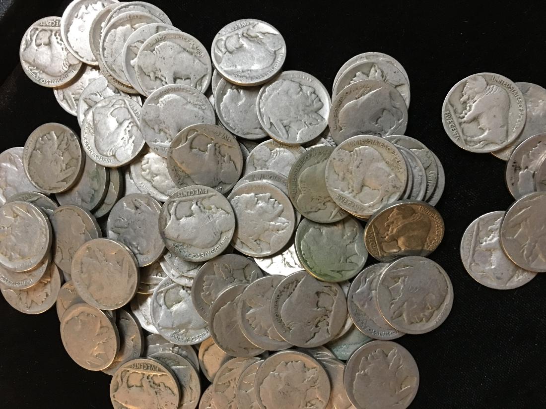 Lot of 100 Mixed no Date Buffalo Nickels (1 of 3)