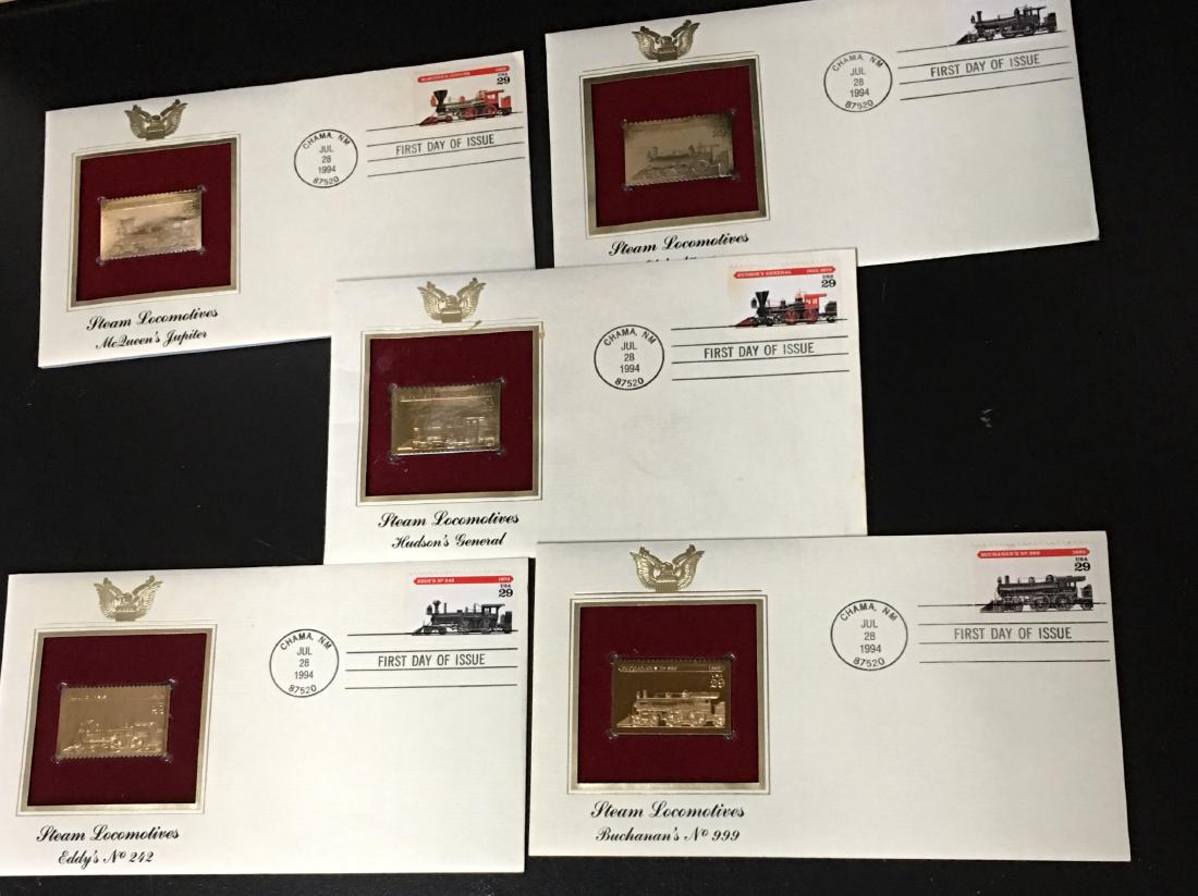Set of 5 - 1994 USPS 1st Day of Issue Steam Locomotives (1 of 2)