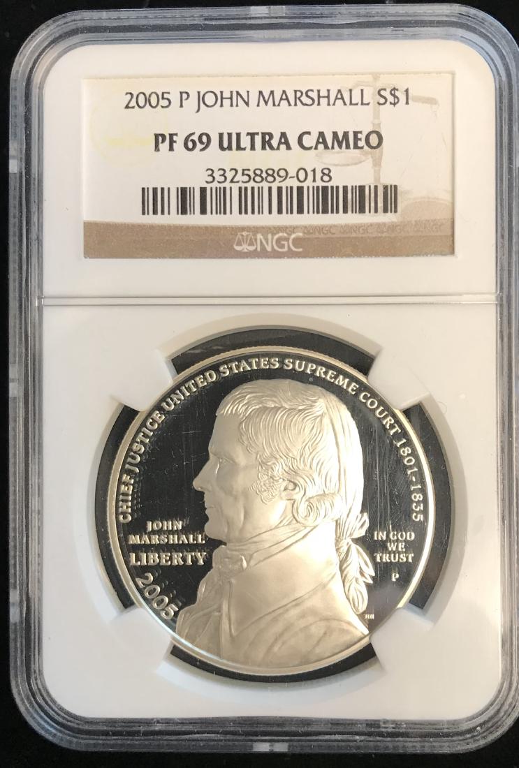 2005-P $1 Chief Justice John Marshall Commemorative: 2005-P $1 Chief Justice John Marshall Commemorative Dollar NGC PF69 Ultra Cameo