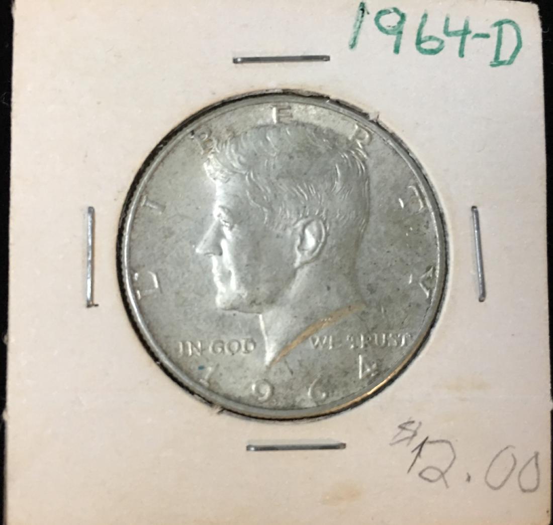 1964-D 50C Kennedy Half Dollar BU 90% Silver (1 of 2)