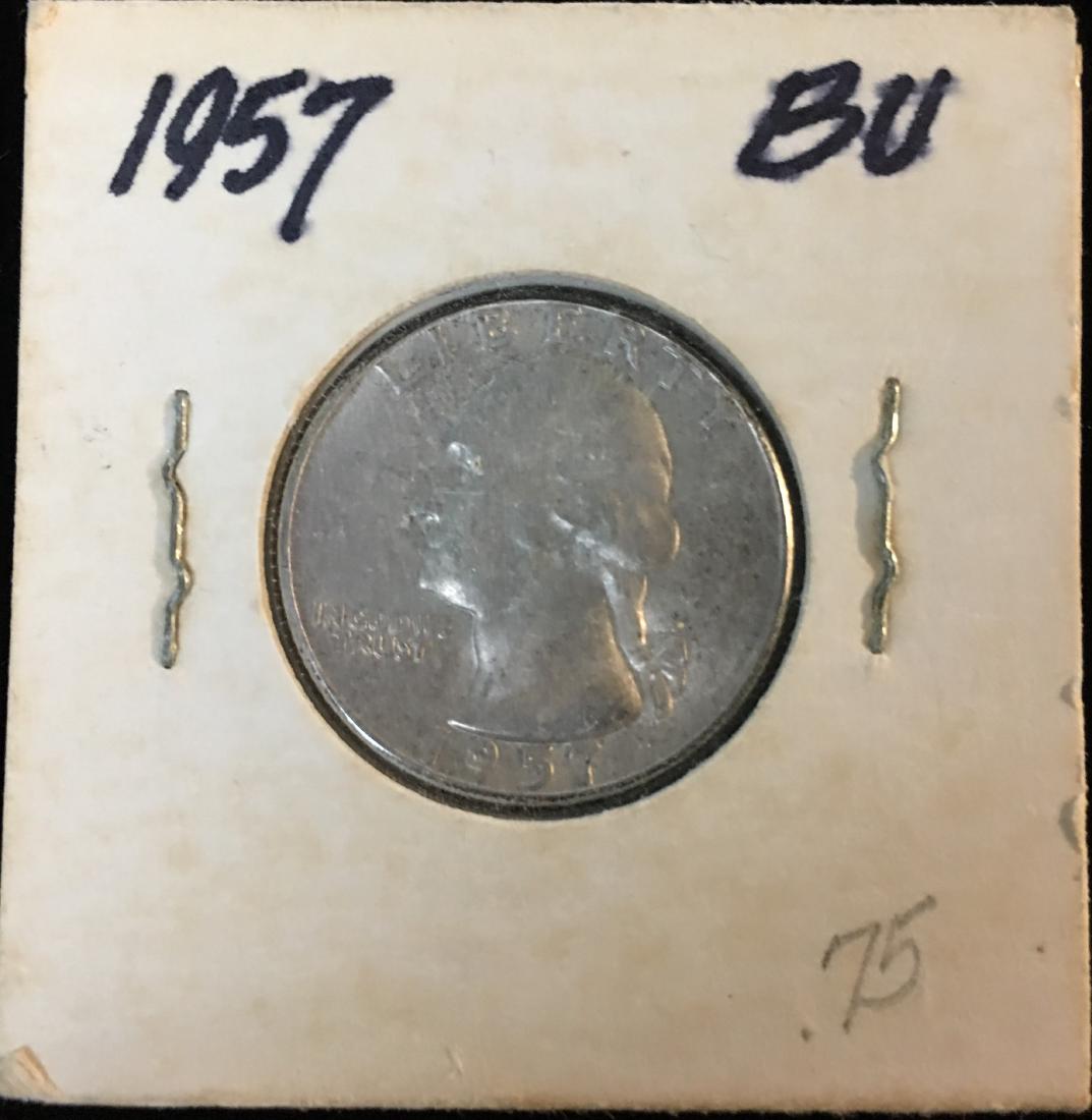 1957-P 25C Washington Silver Quarter BU (1 of 2)