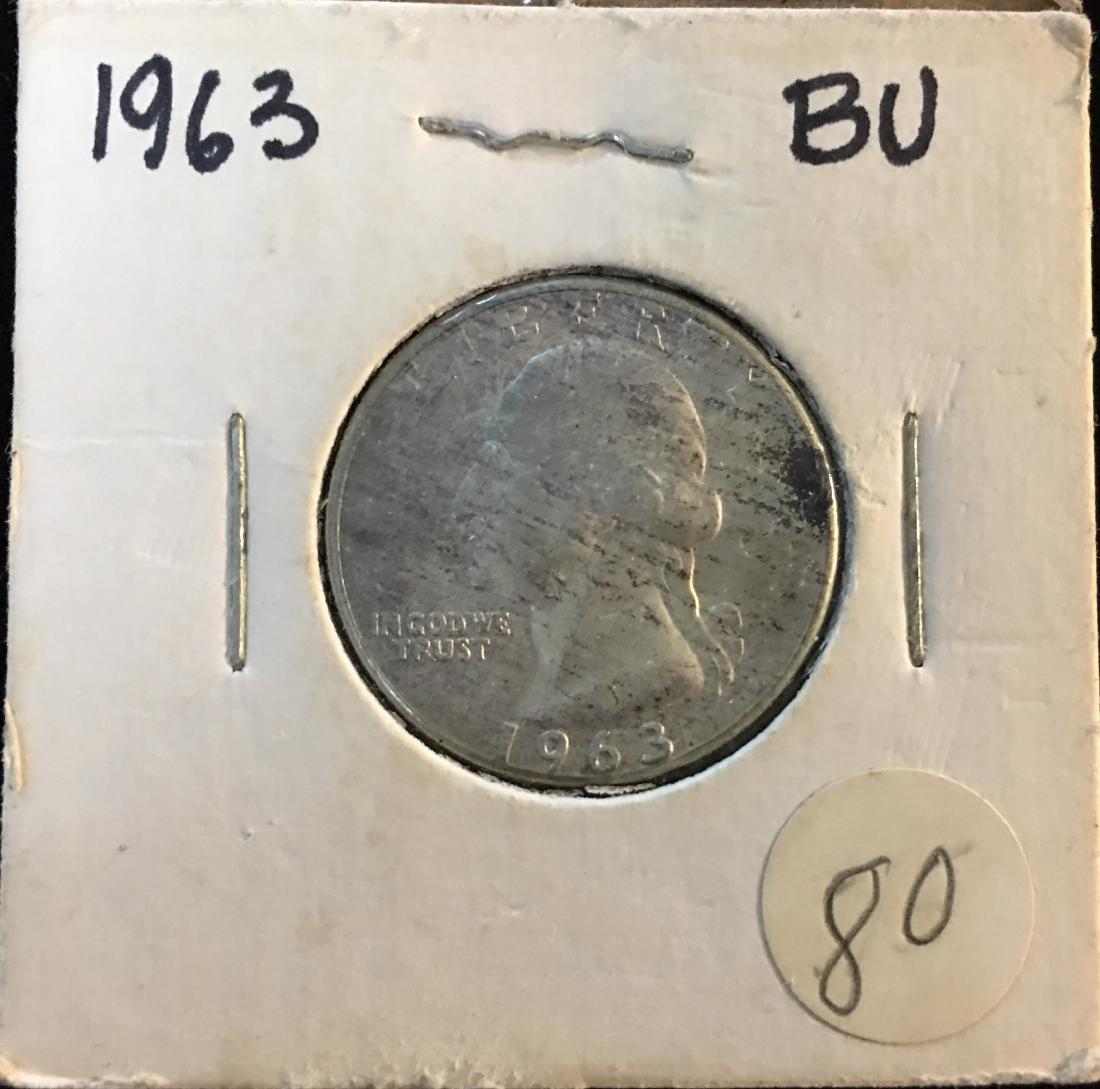 1963-P 25C Washington Silver Quarter BU (1 of 2)