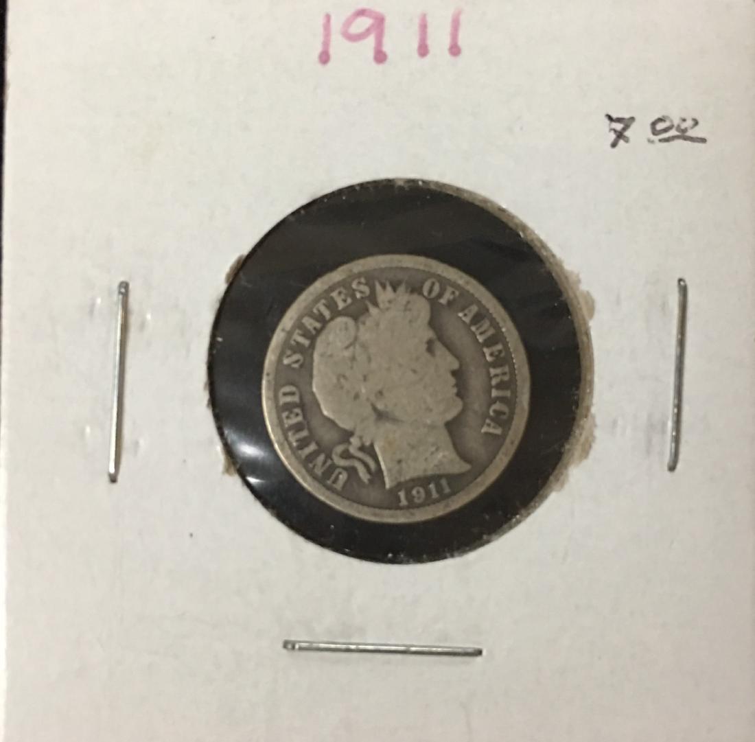 1911-P 10C Silver Barber Dime (Liberty Head) (1 of 2)