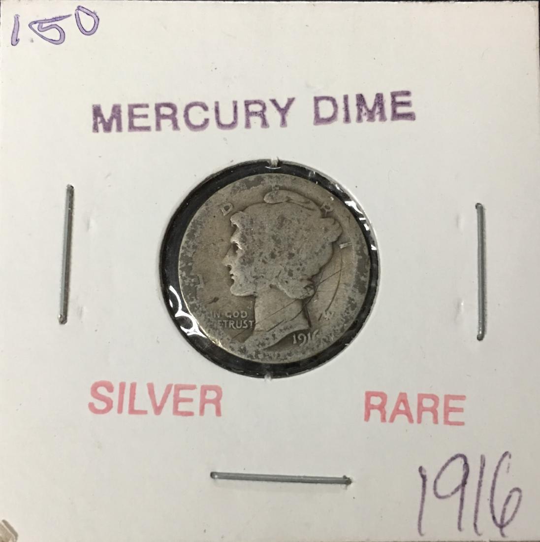 1916-P 10C Silver Mercury Dime (Winged Liberty Head) (1 of 2)