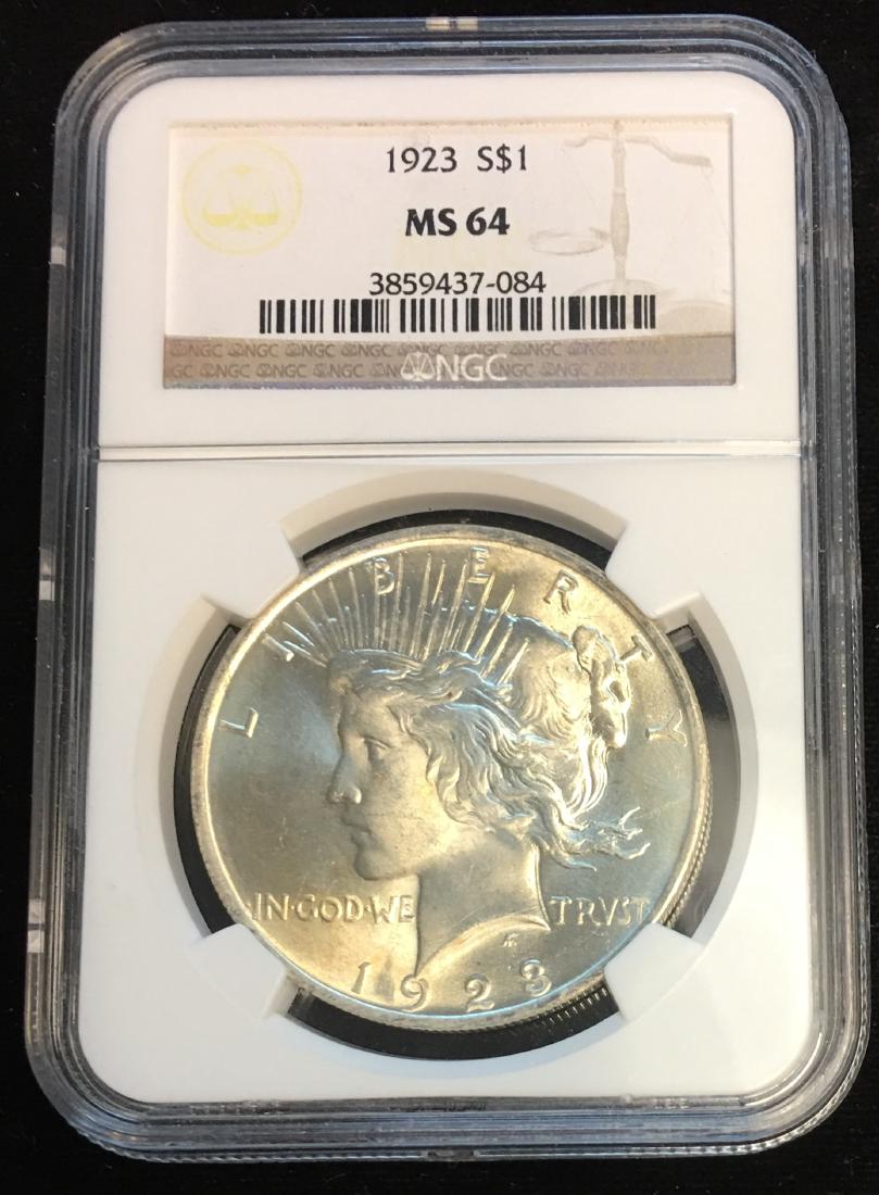 1923-P $1 Peace Dollar NGC MS64 (1 of 2)