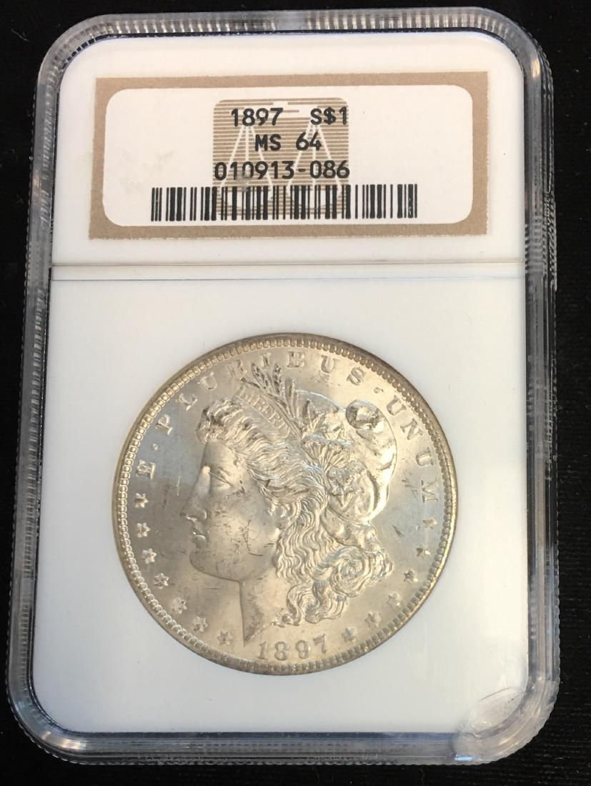 1897-P $1 Morgan Silver Dollar NGC MS64 (1 of 2)