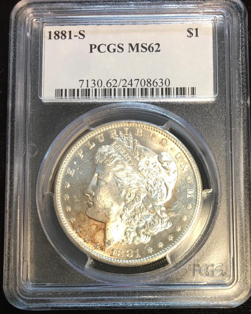 1881-S $1 Morgan Silver Dollar PCGS MS62 (1 of 2)