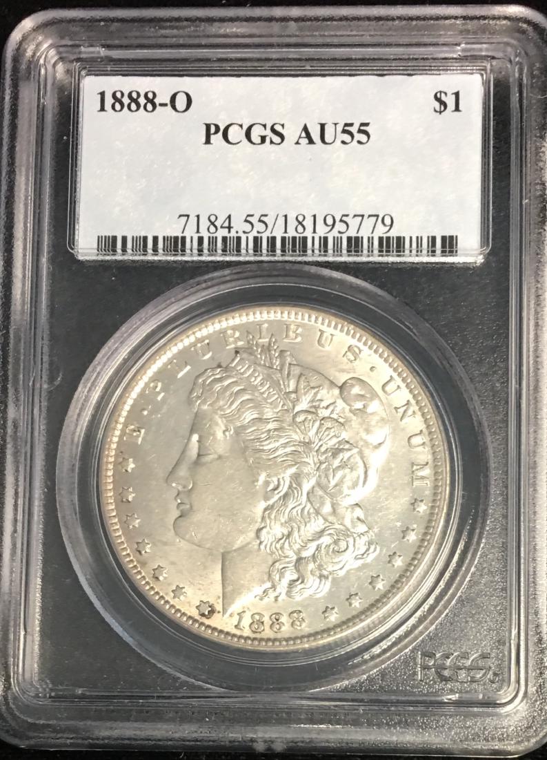 1888-O $1 Morgan Silver Dollar PCGS AU55 (1 of 2)