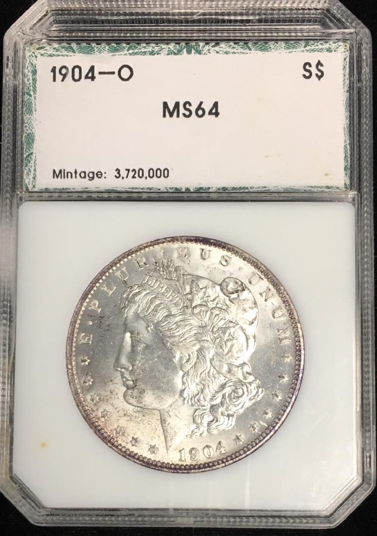 1904-O $1 Morgan Silver Dollar PCI MS64 Mintage (1 of 2)