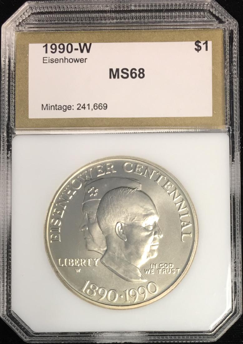 1990-W $1 Eisenhower Centennial Modern Commemorative (1 of 2)