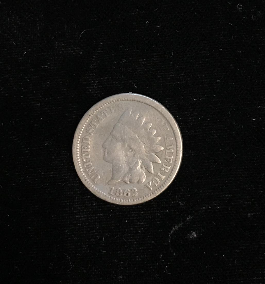 1863 1C Indian Head Cent Good (1 of 2)