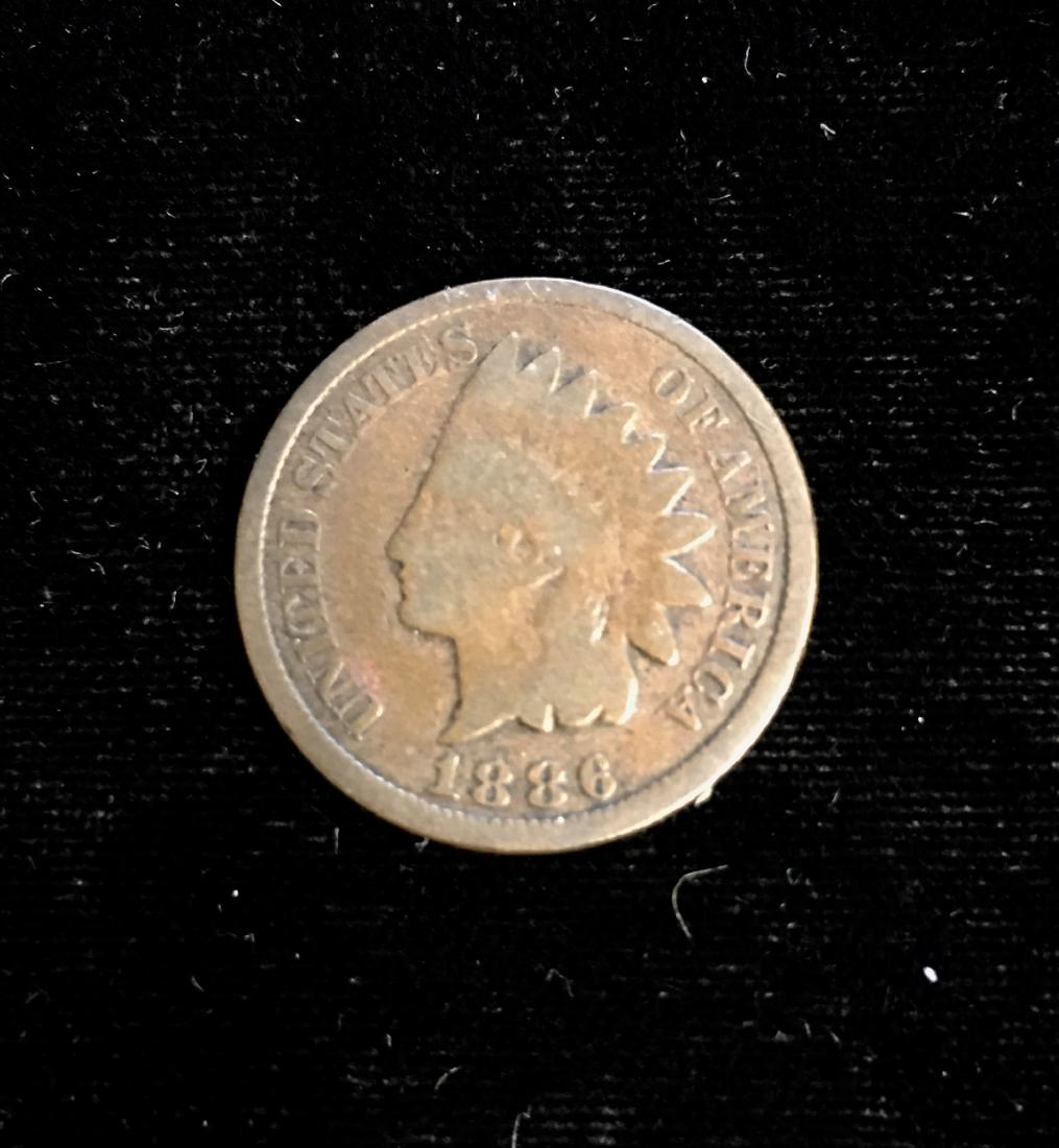 1886 1C Indian Head Cent Type II Good (1 of 2)
