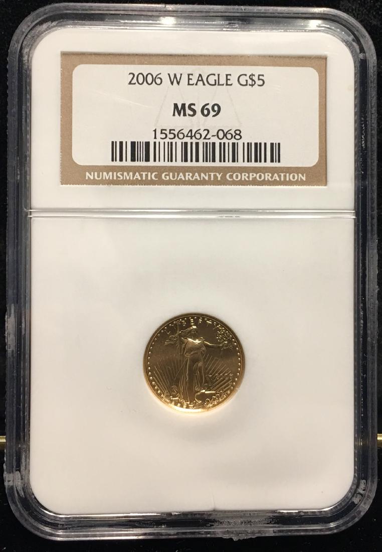2006-W $5 American Gold Eagle Burnished 1/10 oz NGC (1 of 2)