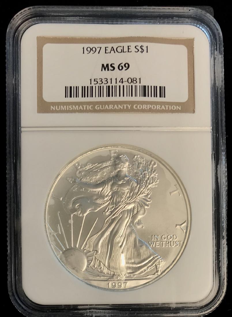1997 $1 American Silver Eagle NGC MS69 (1 of 2)