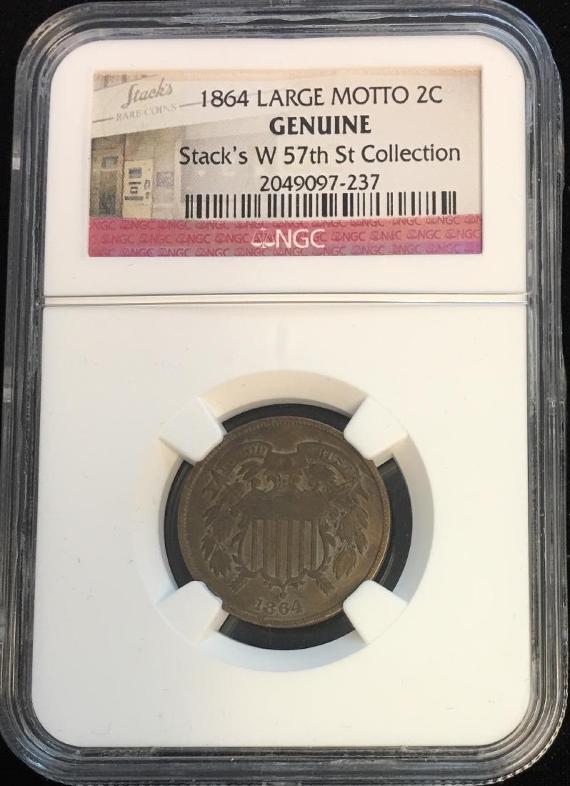 1864 Large Motto 2c Two Cent Piece NGC Genuine Stack's (1 of 2)
