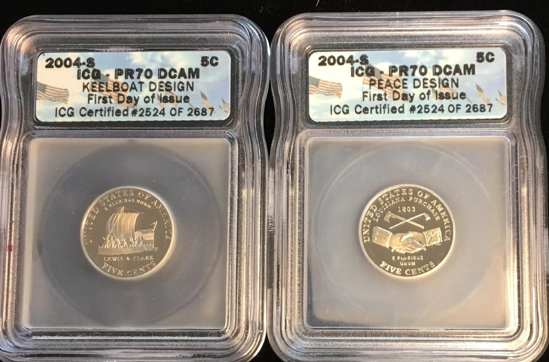 Set of 2: 2004-S Jefferson Nickels First Day Issue ICG (1 of 6)