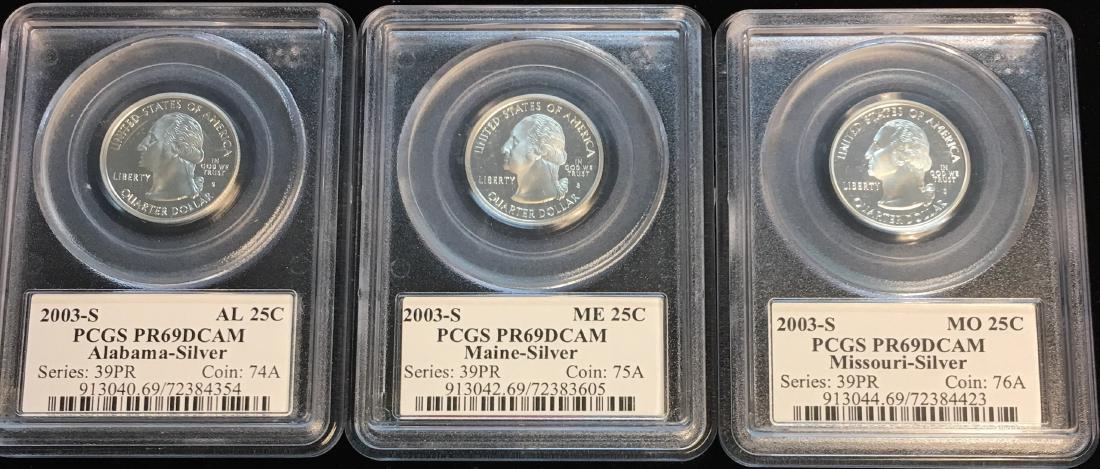Set of 3: 2003-S Washington Silver State Quarters - (1 of 8)