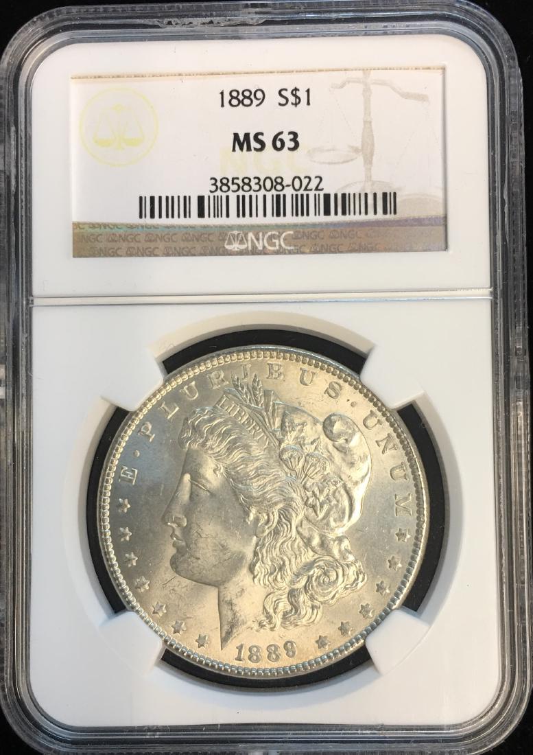 1889-P $1 Morgan Silver Dollar NGC MS63 (1 of 2)