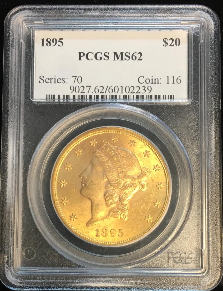 1895 $20 Gold Liberty Head Double Eagle PCGS MS62 (1 of 2)
