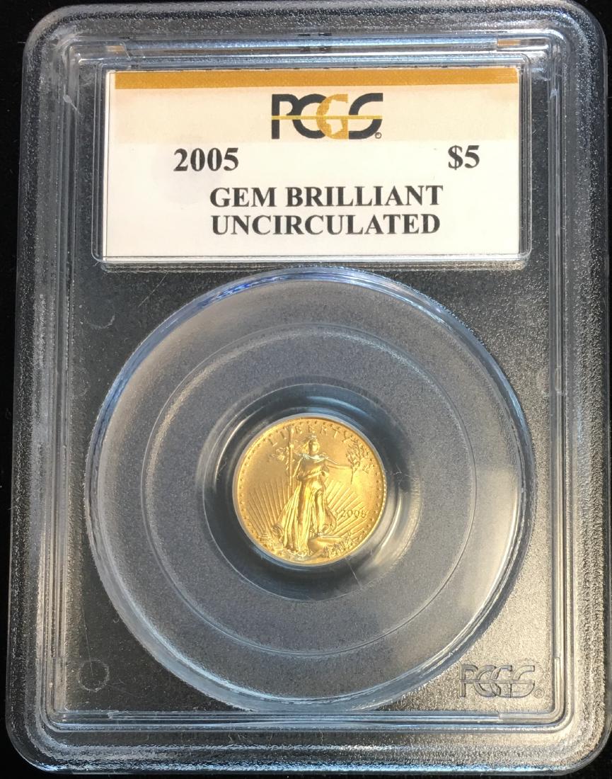 2005 $5 American Gold Eagle 1/10 oz PCGS GEM Brilliant (1 of 2)