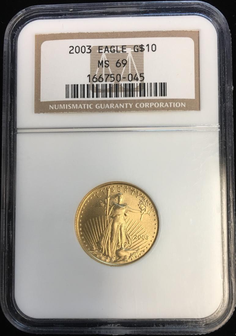 2003 $10 American Gold Eagle 1/4 oz NGC MS69 (1 of 2)