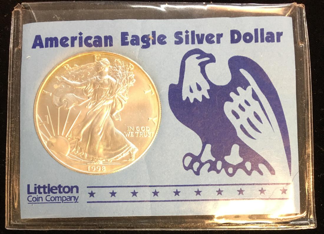 1998 $1 American Silver Eagle 1oz with COA (1 of 2)