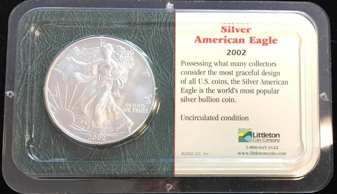 2002 $1 American Silver Eagle 1oz Littleton Coin (1 of 2)
