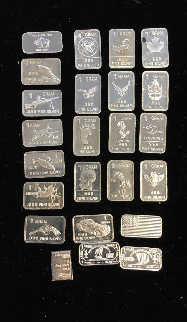 Set of 24 bars - 1 gram each .999 Fine Silver - Total (1 of 1)