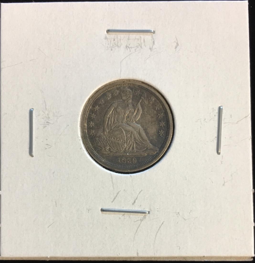 1839 10c Seated Silver Dime - No Drapery  - Very (1 of 2)