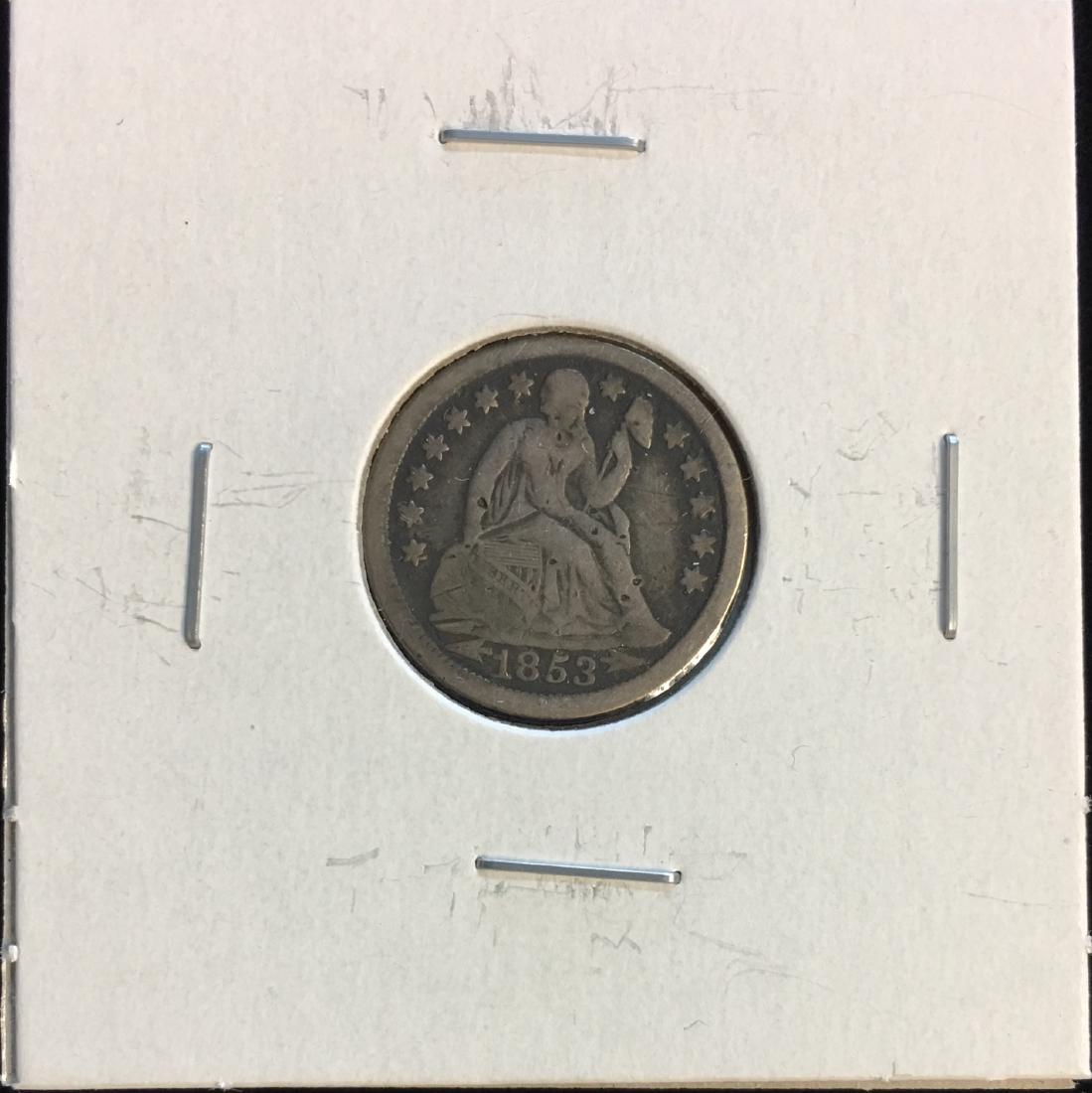 1853-O 10c Seated Silver Dime - Arrows - VG (1 of 2)