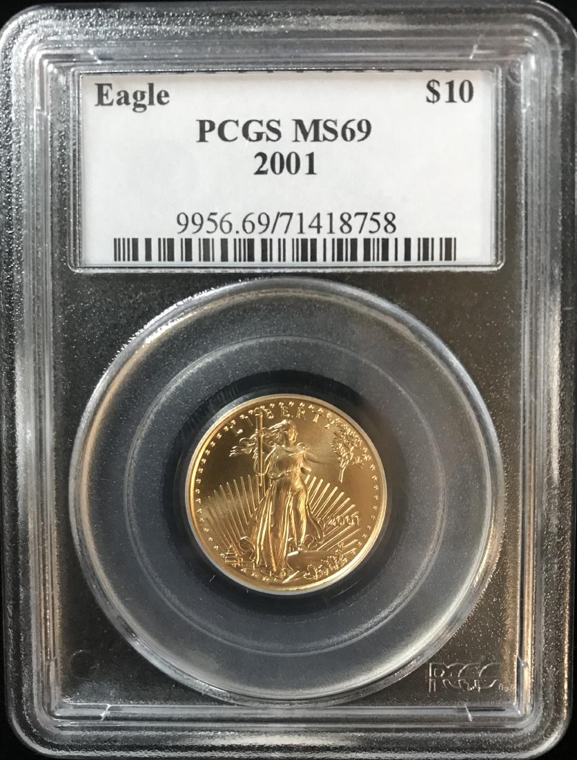 2001 $10 American Gold Eagle PCGS MS69 1/4 oz (1 of 2)