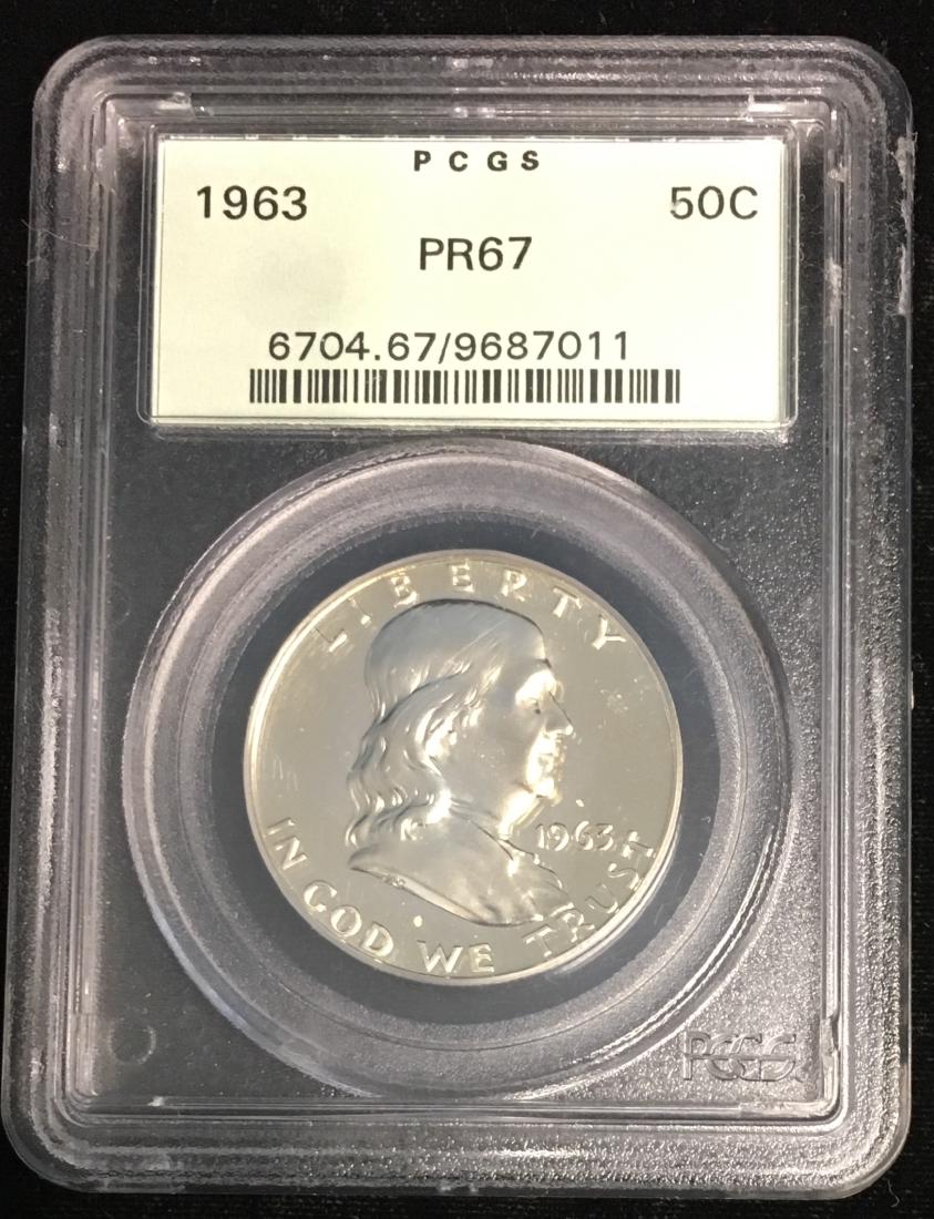1963 50C Franklin Half Dollar PCGS PR67 (1 of 2)