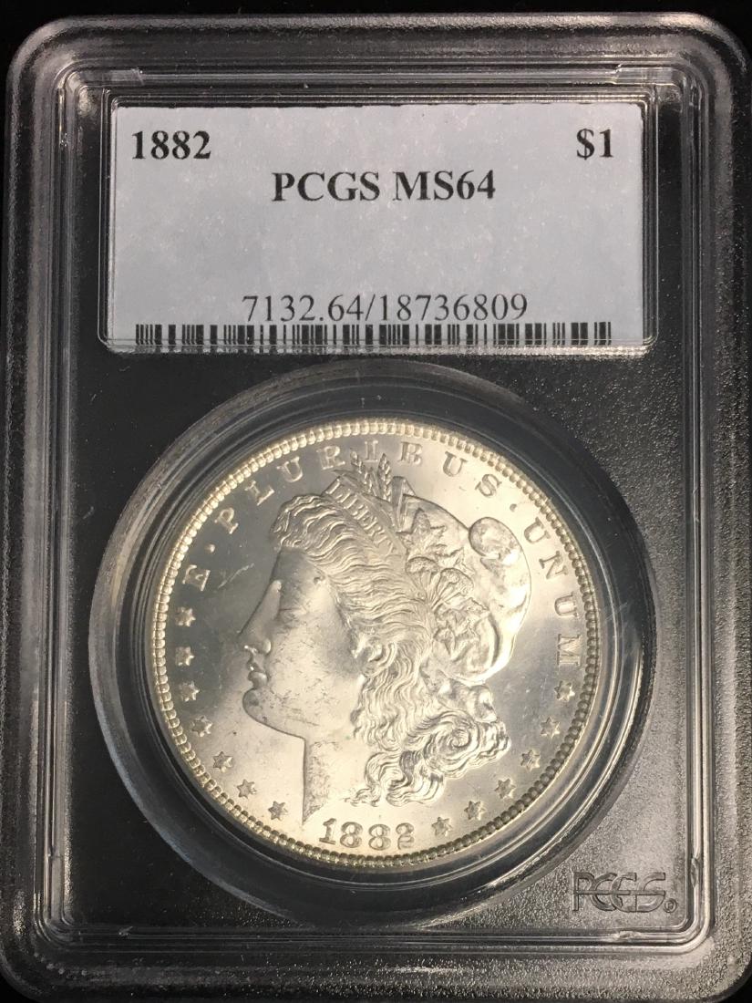 1882-P $1 Morgan Silver Dollar PCGS MS64 (1 of 2)