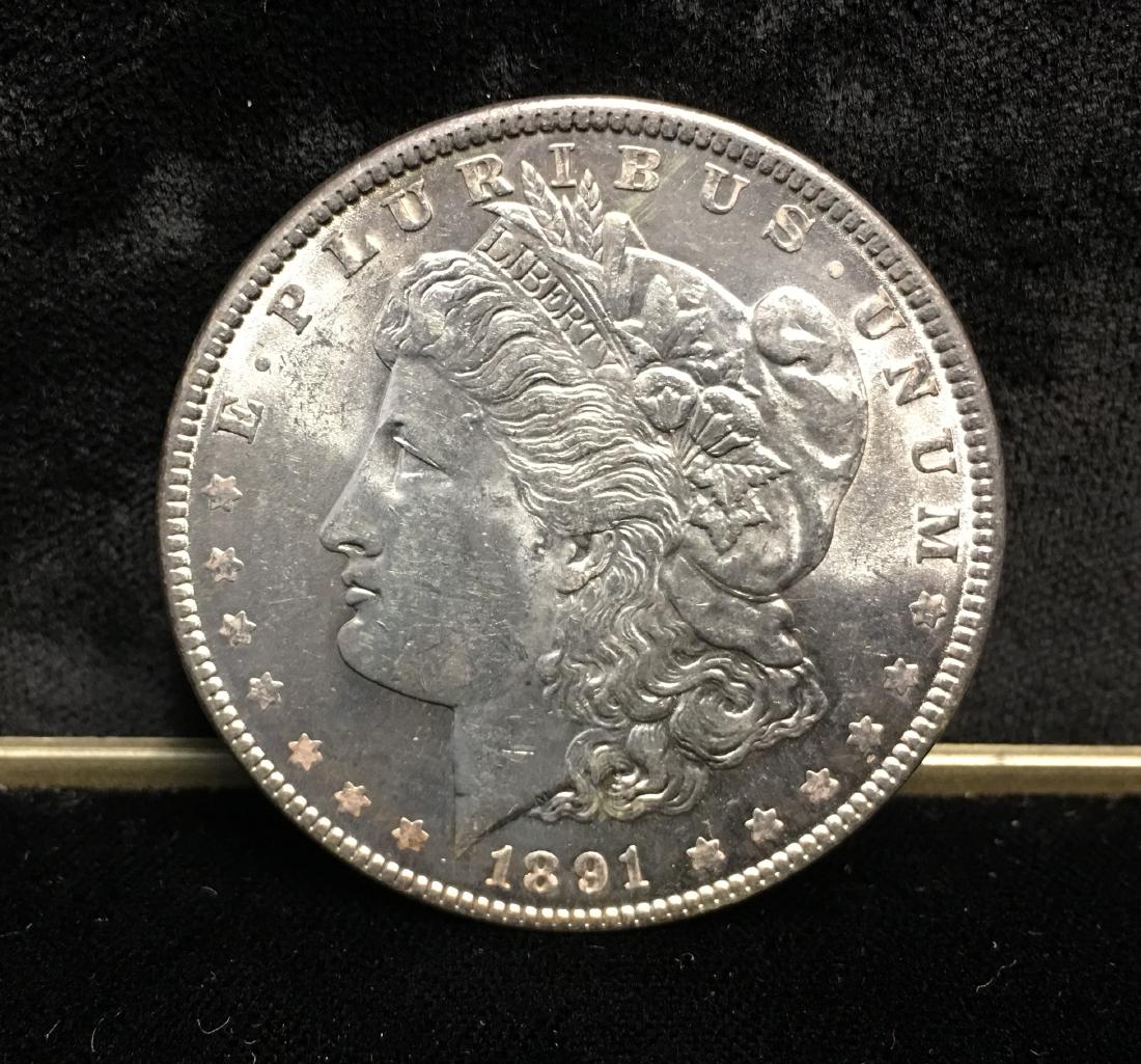 1891-P $1 Morgan Silver Dollar Uncirculated (1 of 2)