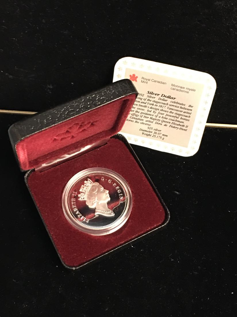 1992 $1 Canada "Stagecoach Service" Proof Silver Dollar (1 of 3)