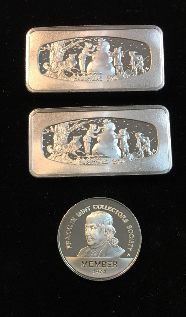 Set of 3 1974 Franklin Mint: Two Christmas Bars 500 (1 of 2)