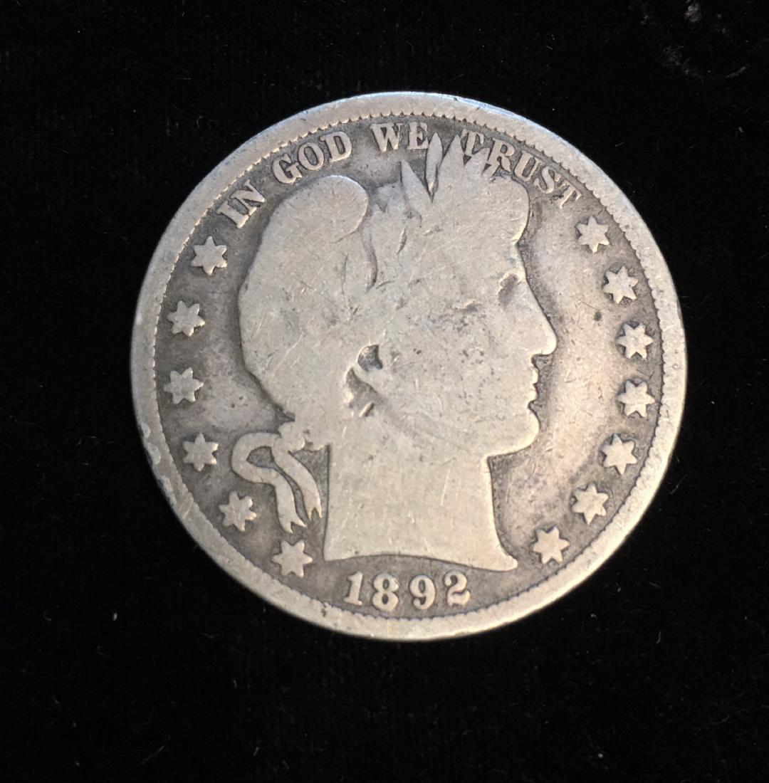 1892-P 50C Silver Barber Half Dollar (Liberty Head) (1 of 2)