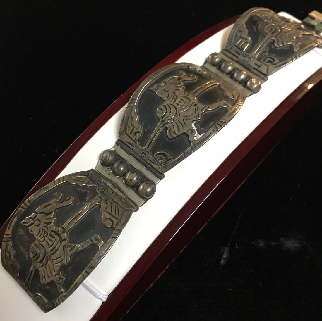 Antique Lady's Sterling Silver Mexican Vintage Bracelet (1 of 5)