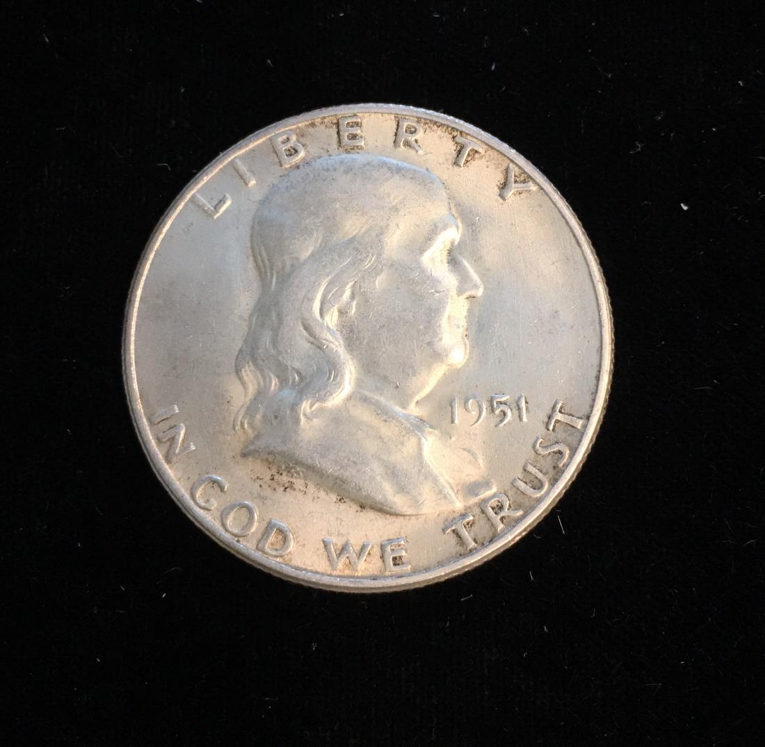 1951-S 50c Franklin Half Dollar AU (1 of 2)