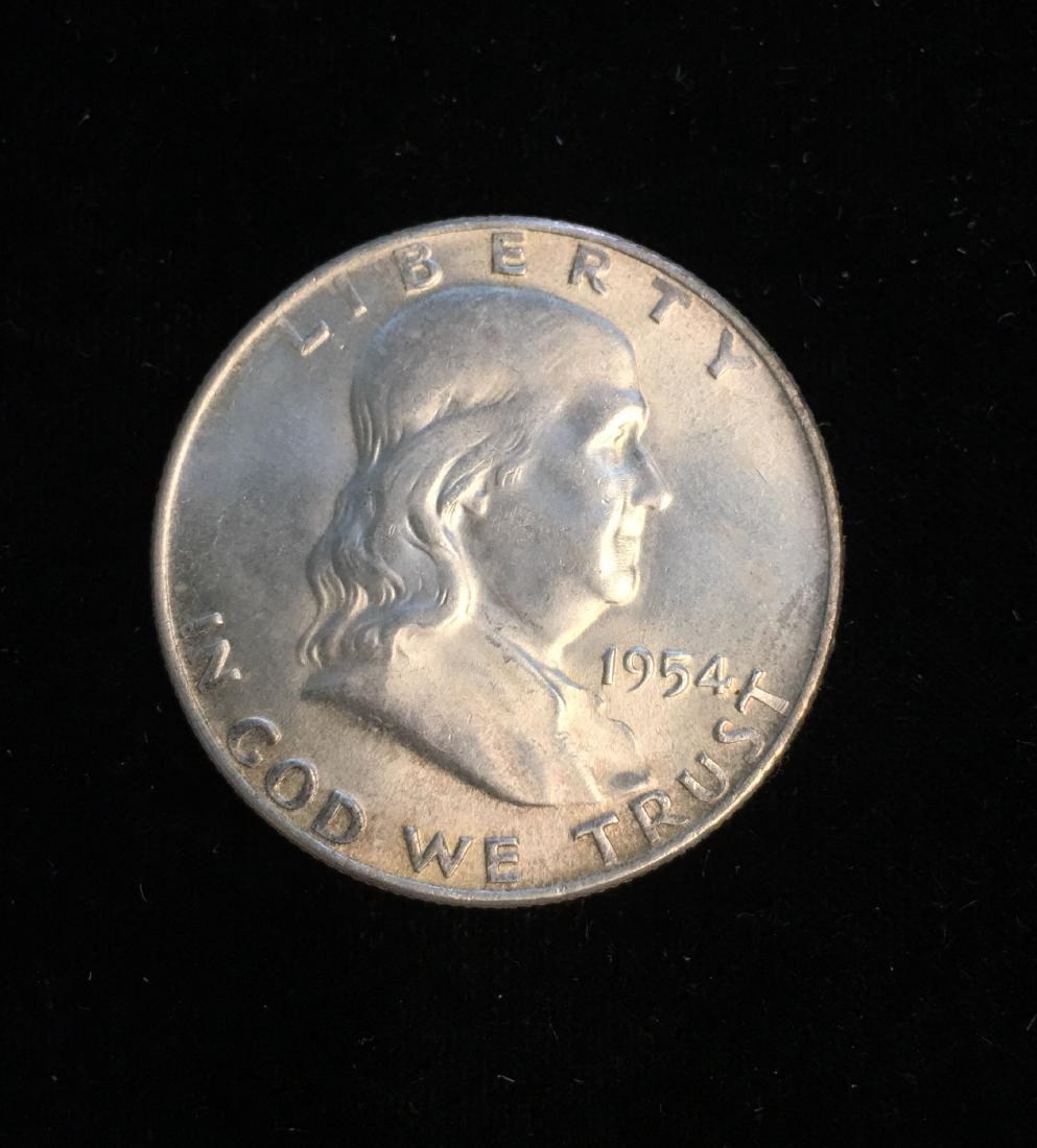 1954-D 50c Franklin Half Dollar BU (1 of 2)