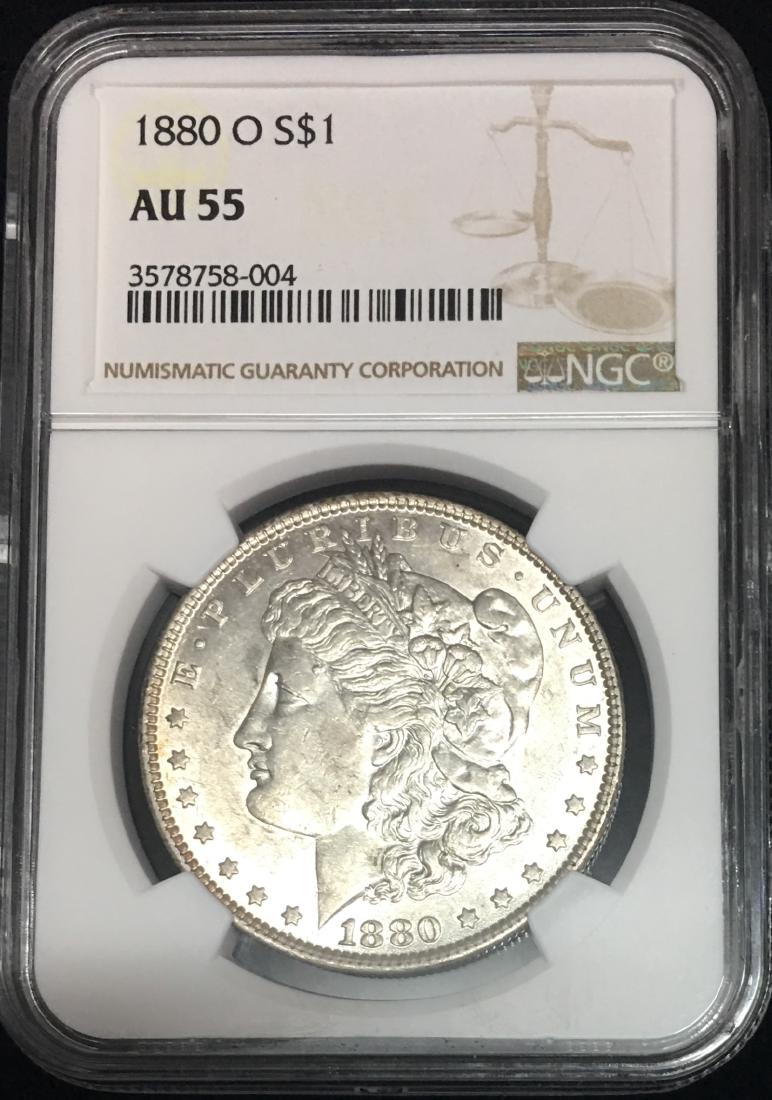 1880-O $1 Morgan Silver Dollar NGC AU55 (1 of 2)