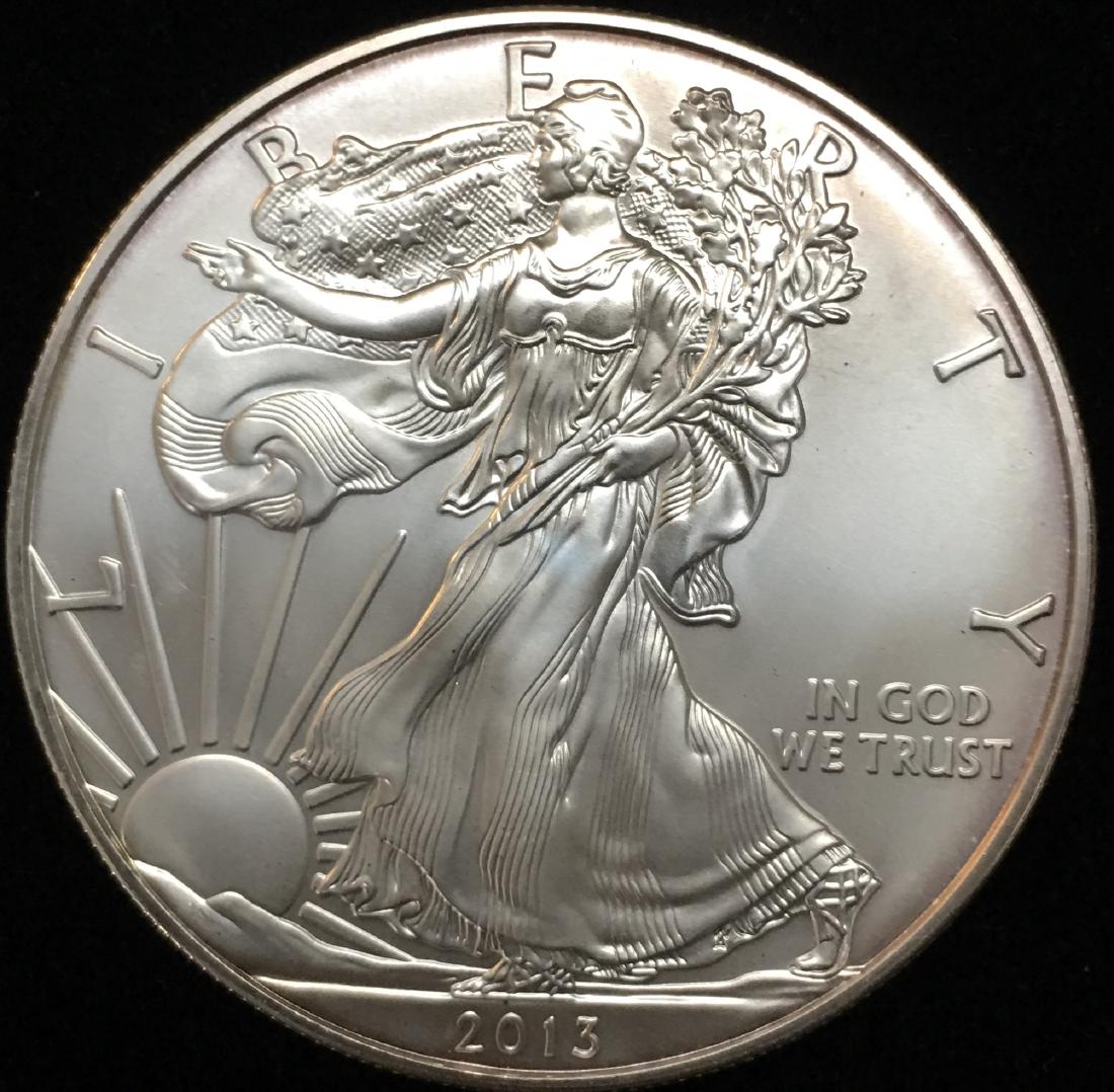 2013 $1 American Silver Eagle 1 oz. Fine Silver GBU (1 of 2)