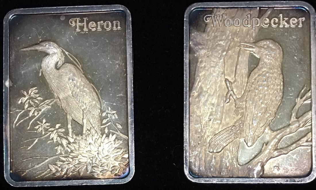 Lot of 2: Woodpecker & Heron Birds of America 24K Gold (1 of 2)