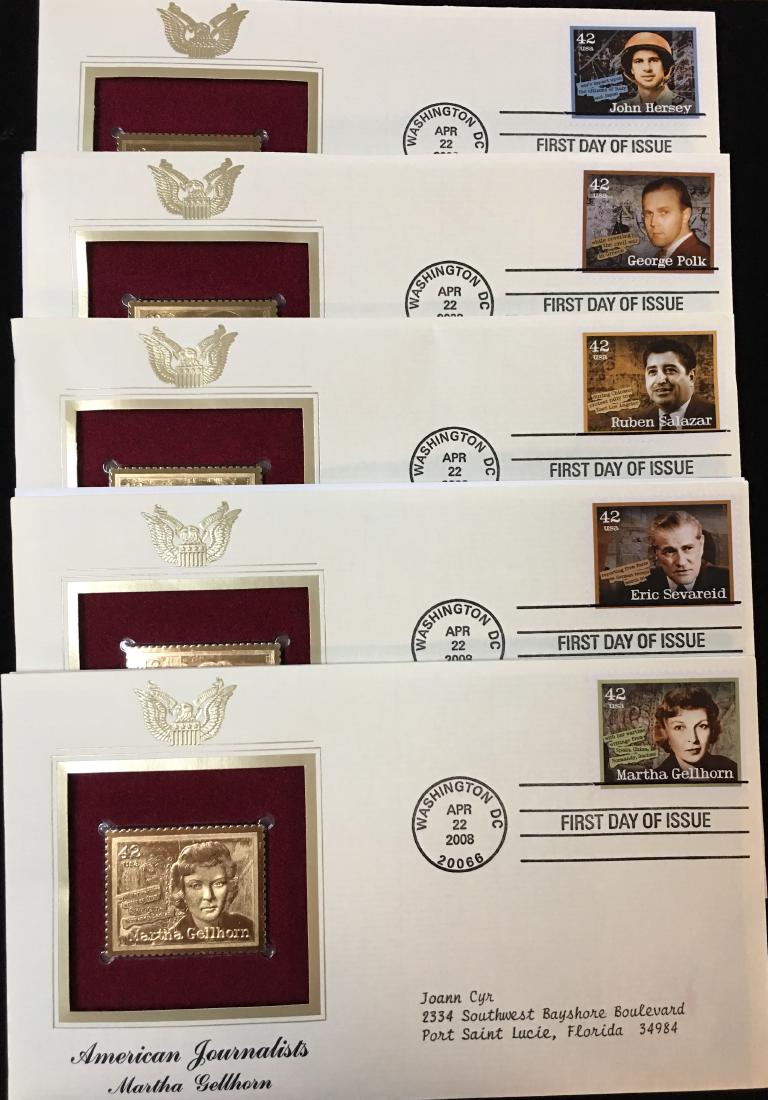 Set of 5 - 2008 USPS 1st Day Issue American Journalists (1 of 2)