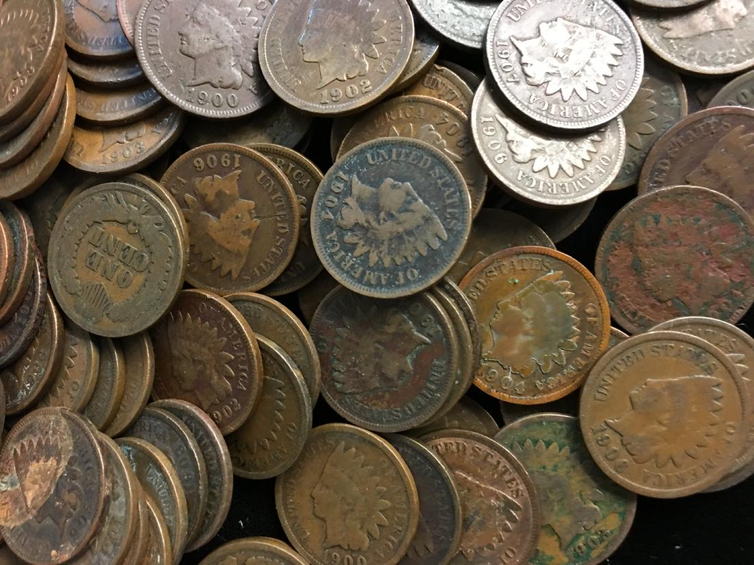 Lot of 100 Mixed 1900's Indian Head Cents (1 of 4)