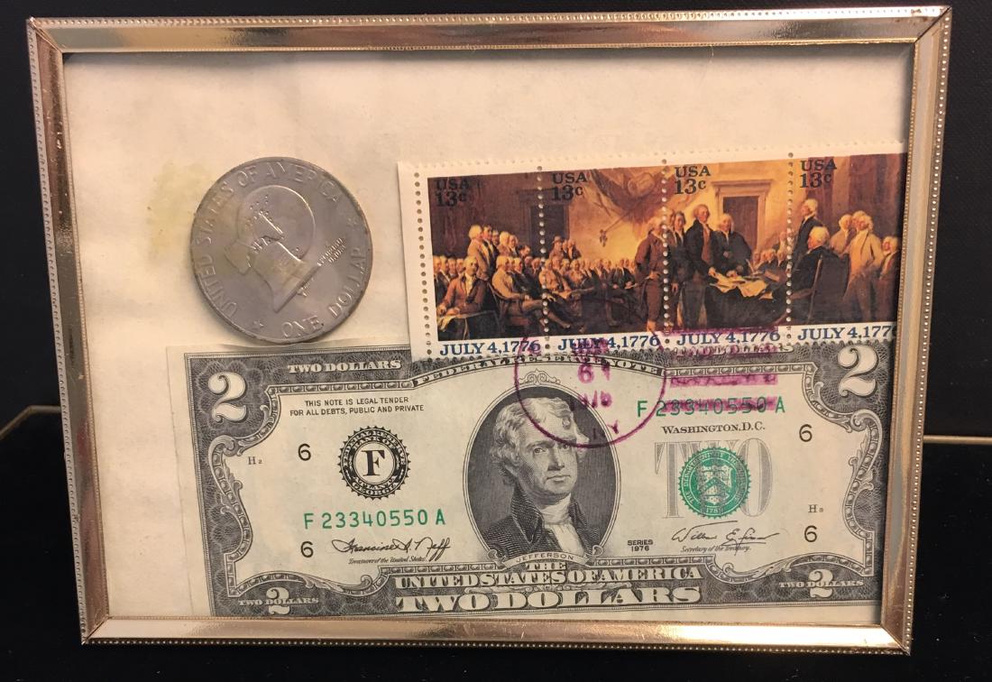 Bicentennial Set of Eisenhower Dollar with $2 Note and (1 of 3)