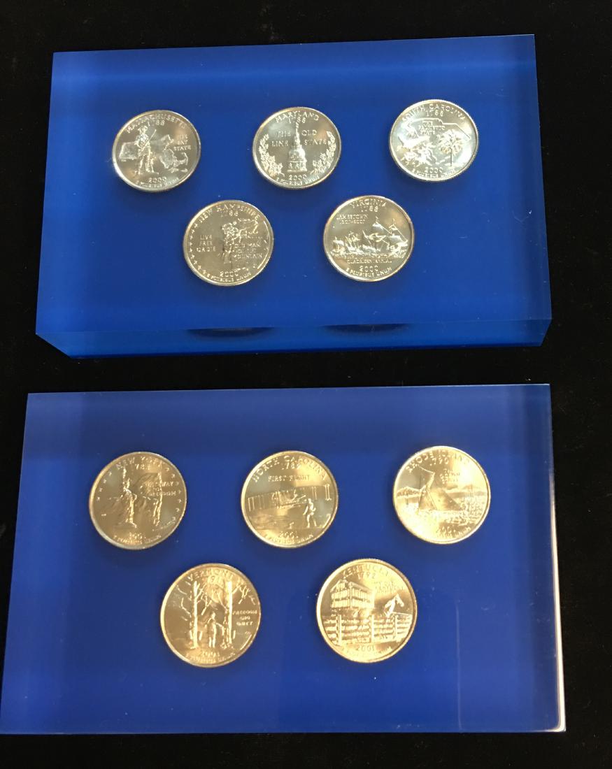 Set of 2 Cleaning Lucite Paperweights: 2000 & 2001 (1 of 6)