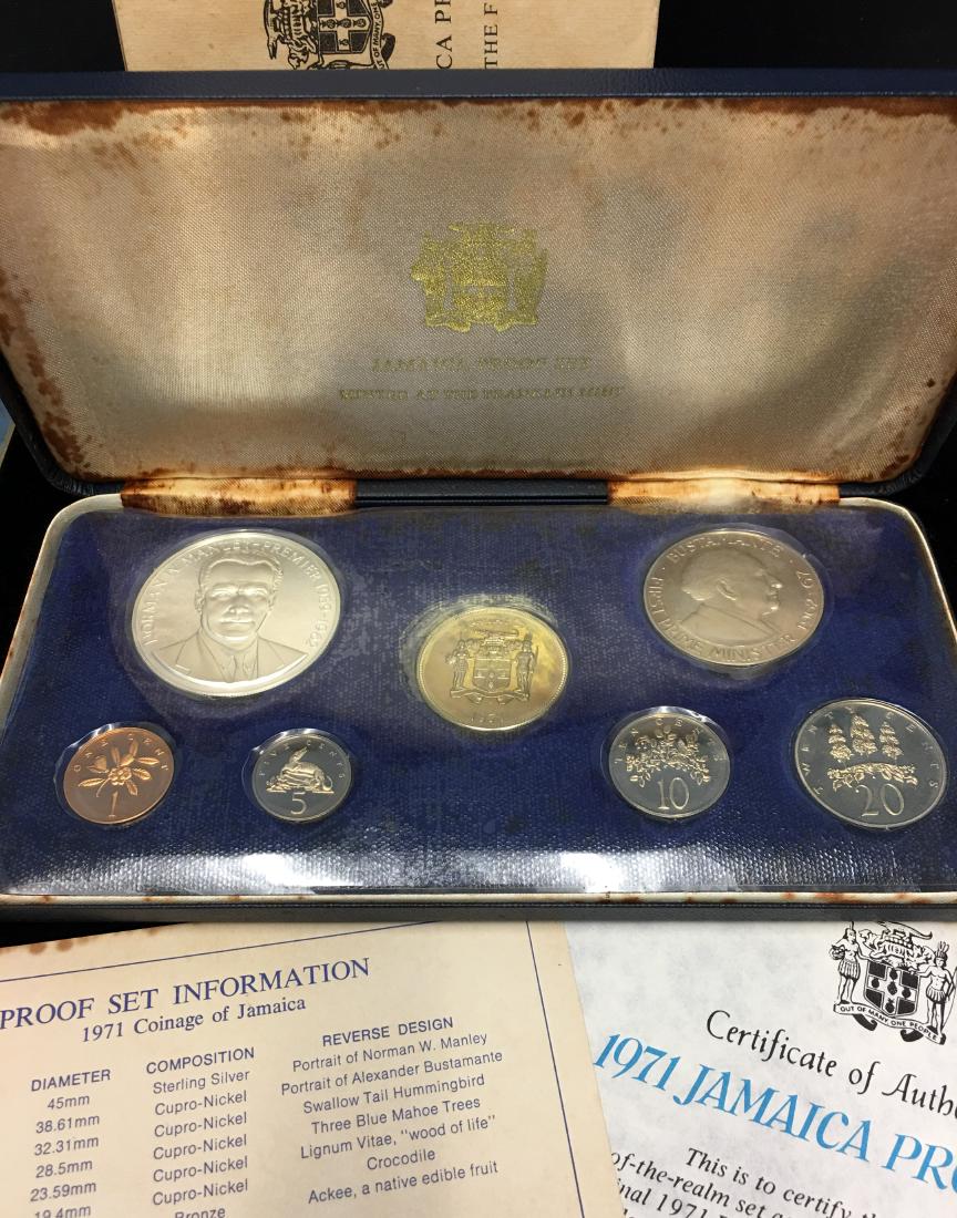 1971 Jamaica 7 coins Proof Set with Sterling Silver $5 (1 of 3)