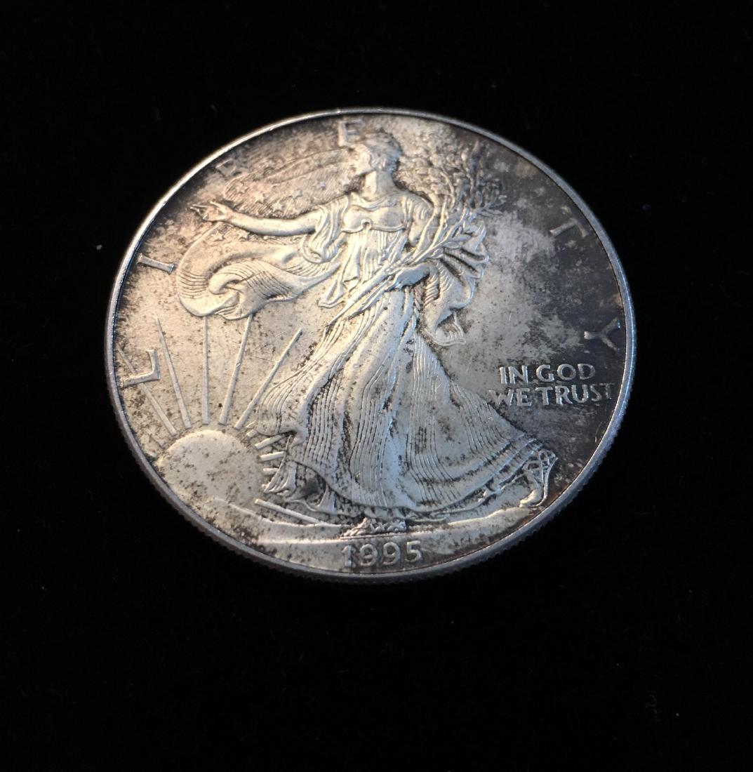 1995 $1 American Silver Eagle 1oz Fine Silver (1 of 4)